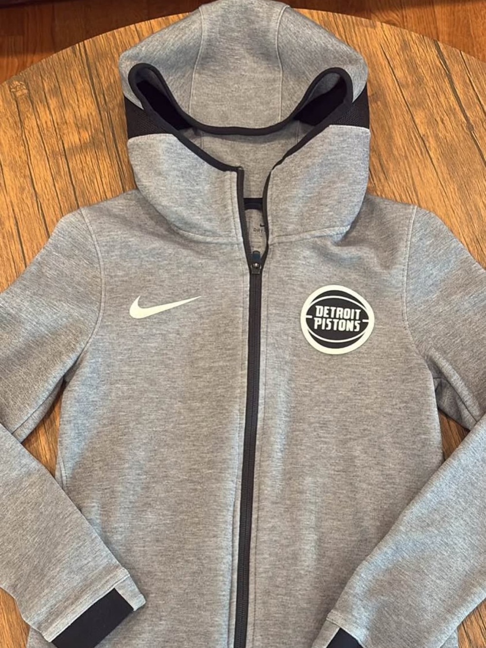 Nike Youth Detroit Pistons Gray Full‑Zip Hoodie